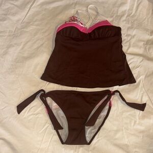 Hula Honey Brown and Pink Bikini Set
